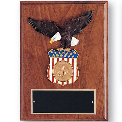 Walnut Plaque with Eagle (9"x12")